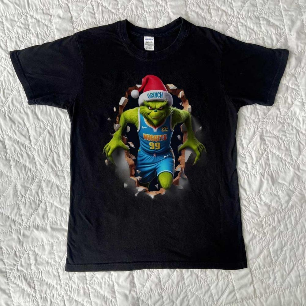 Denver Nuggets Grinch Christmas T-Shirt - Nba Shirt - Unisex Black T-Shirt
